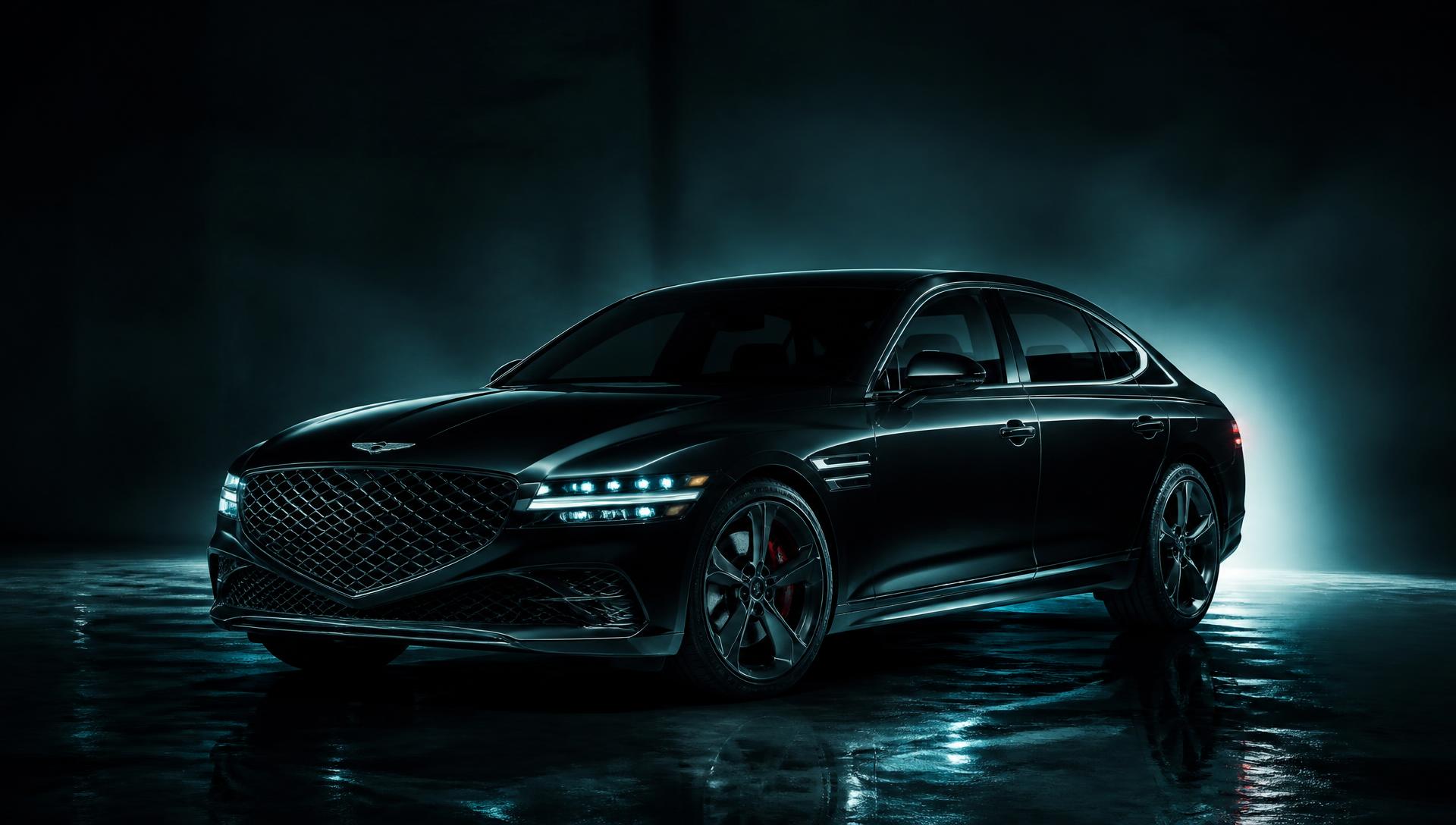 Black luxury sedan with a protected, high-gloss finish